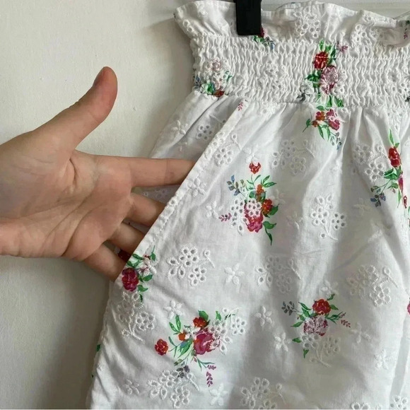 For Love and Lemons Tarte Eyelet White Floral Shorts Ruched High Waist Small - Picture 6 of 12